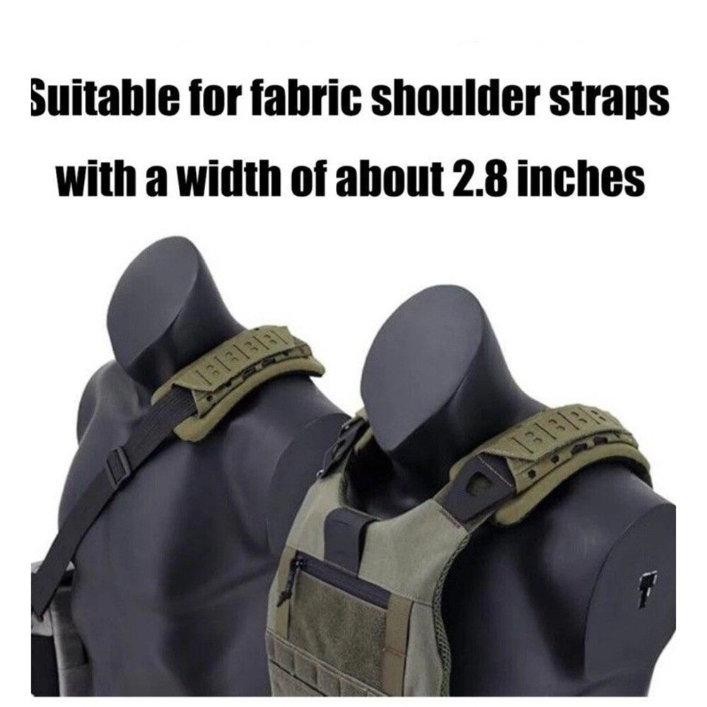 2 Tactical Backpack Strap Pads High Elasticity Molle/ Waist Bag Shoulder Green